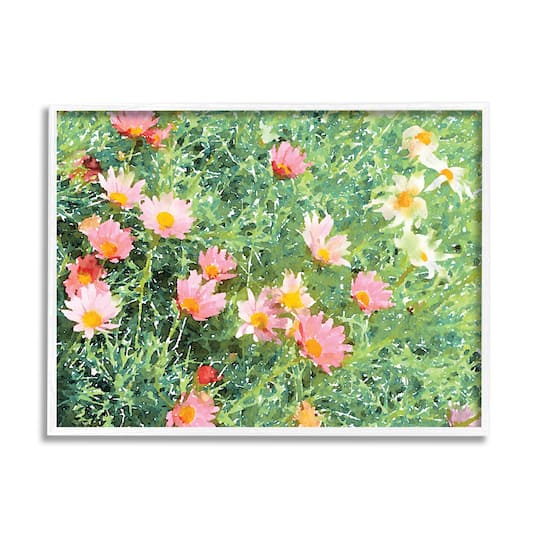 Stupell Industries Impressionistic Pink Carnations In Green Field in Frame Wall Art